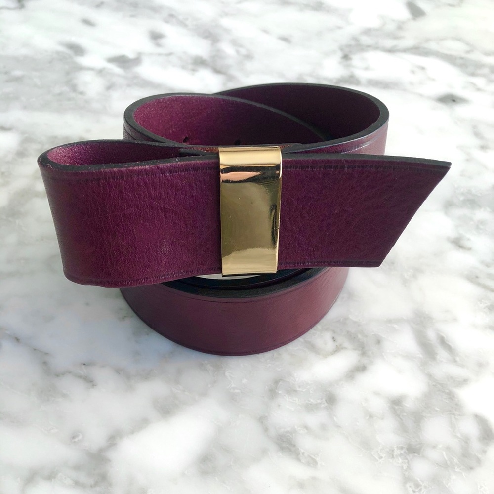 MAJE Maroon Bow Belt Sz M $165